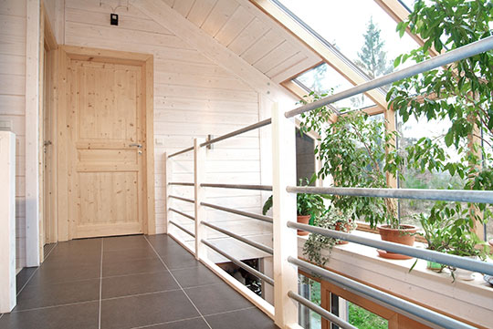 mezzanine maison en rondin de bois - Maison Bois'art