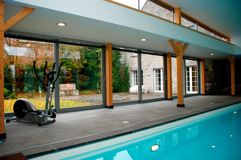 Piscine intérieur maison en bois - Maison Bois'art